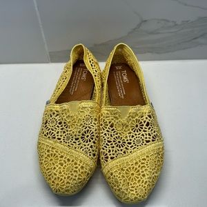 TOMS - Yellow Crocheted Alpargata Shoe